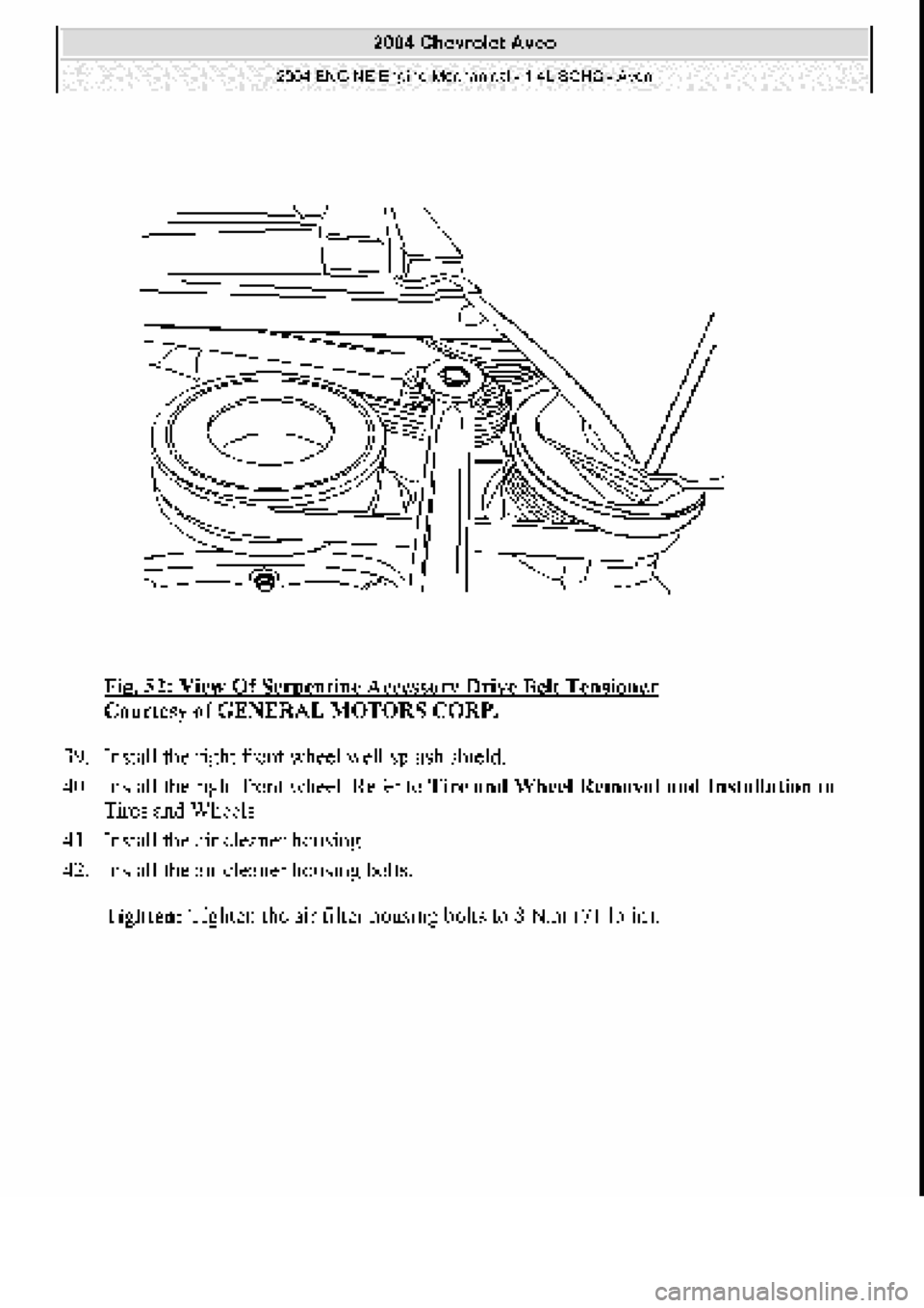CHEVROLET AVEO 2002  Service Repair Manual 