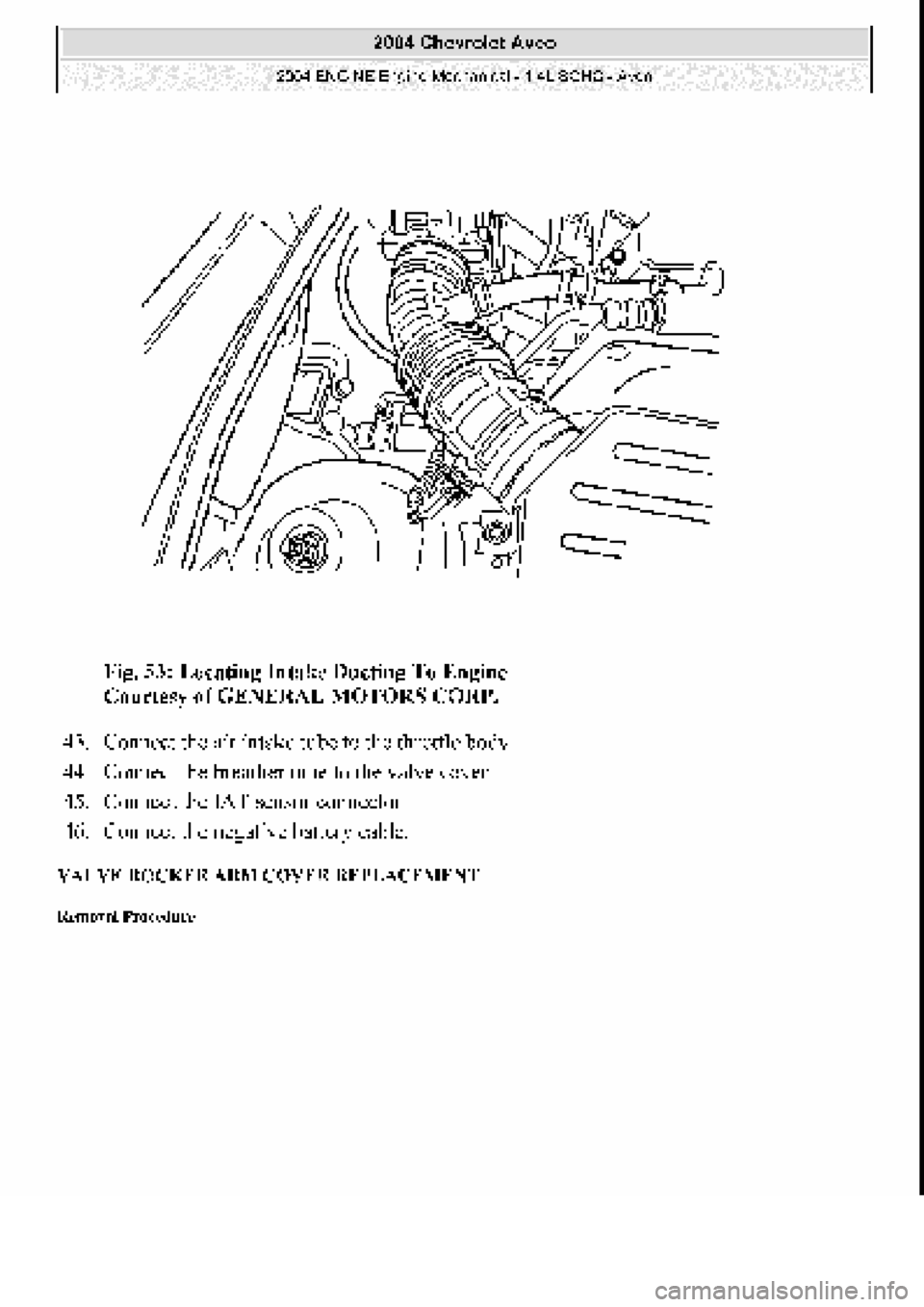 CHEVROLET AVEO 2002  Service Repair Manual 