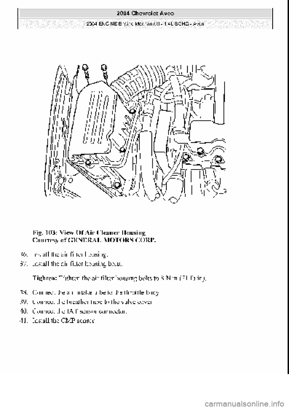 CHEVROLET AVEO 2002  Service Repair Manual 