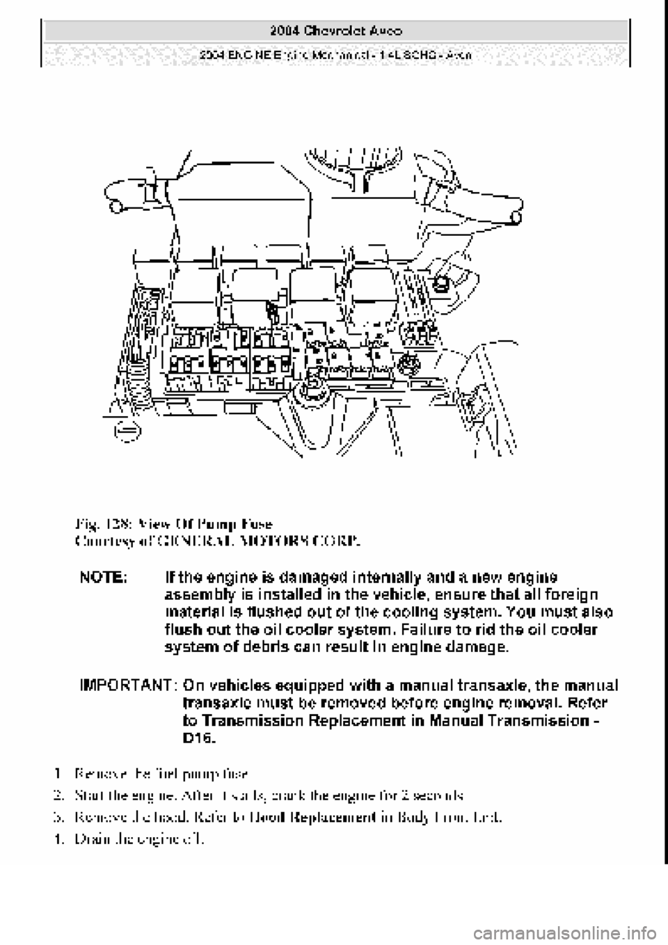 CHEVROLET AVEO 2002  Service Repair Manual 