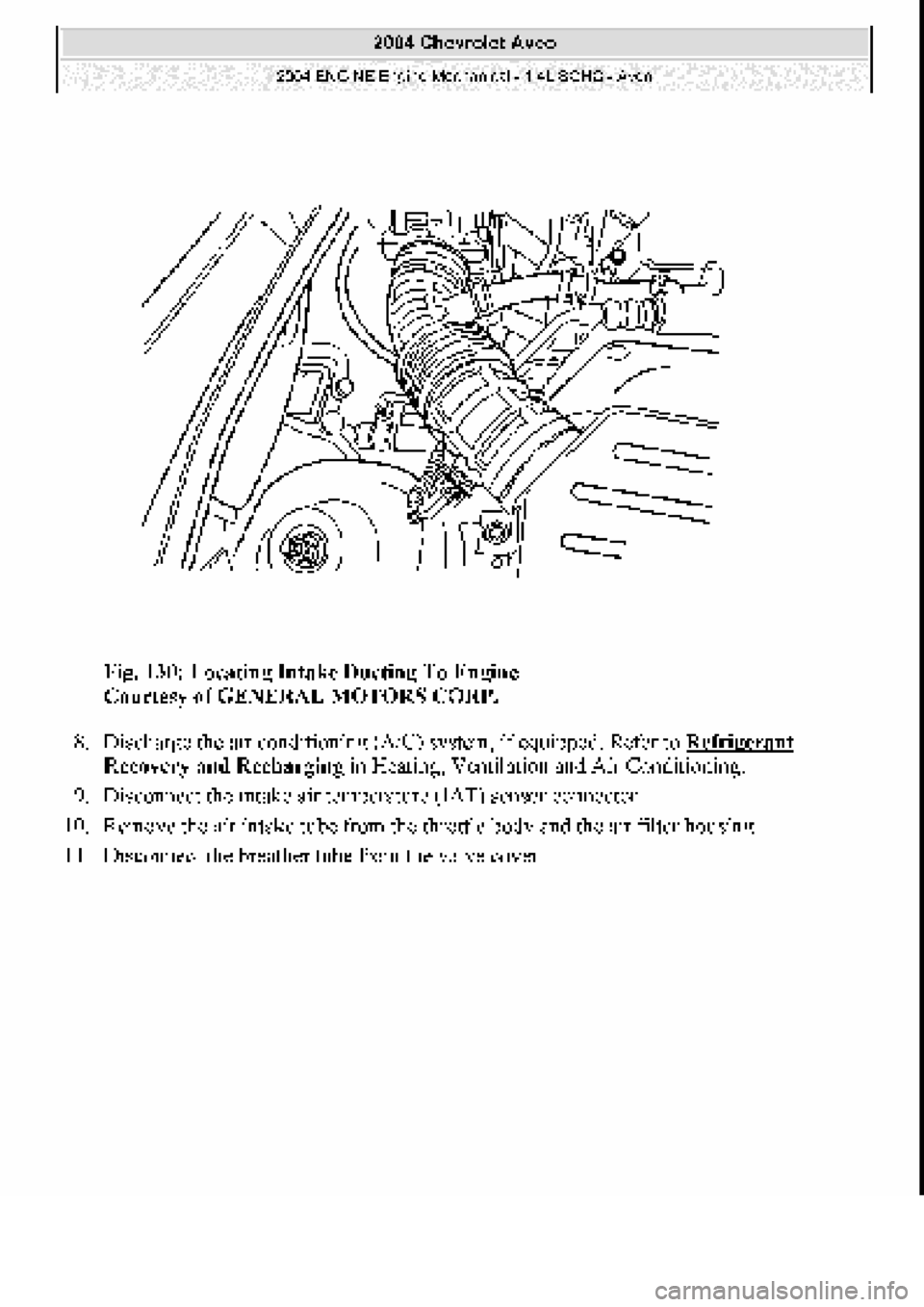 CHEVROLET AVEO 2002  Service Repair Manual 