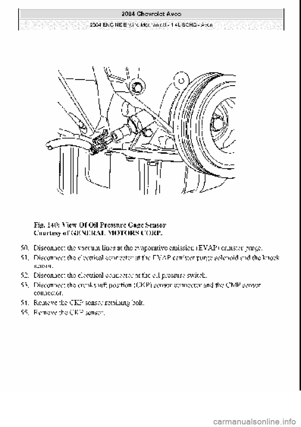 CHEVROLET AVEO 2002  Service Repair Manual 