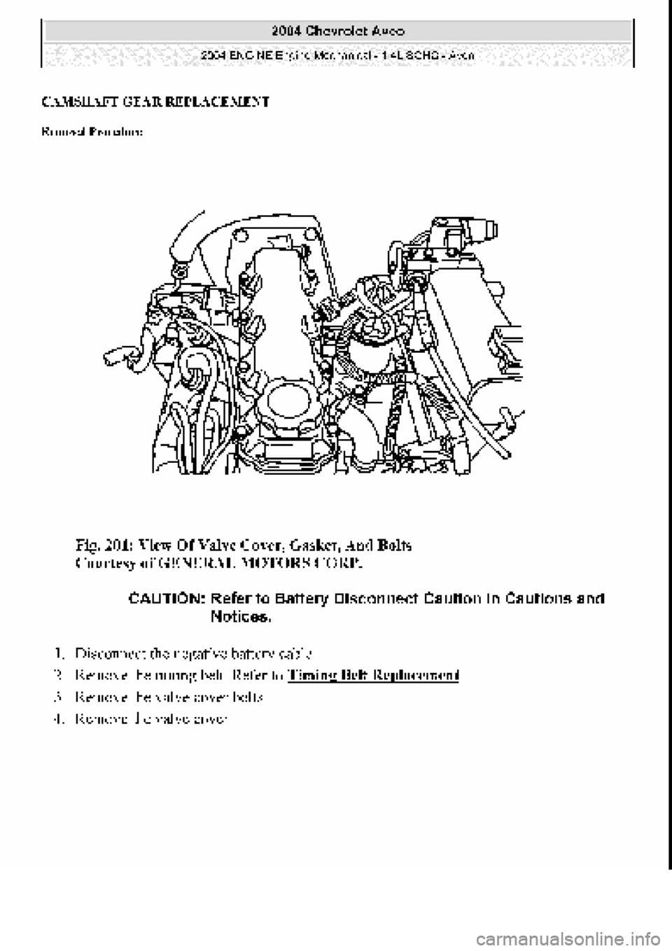 CHEVROLET AVEO 2002  Service Repair Manual 
