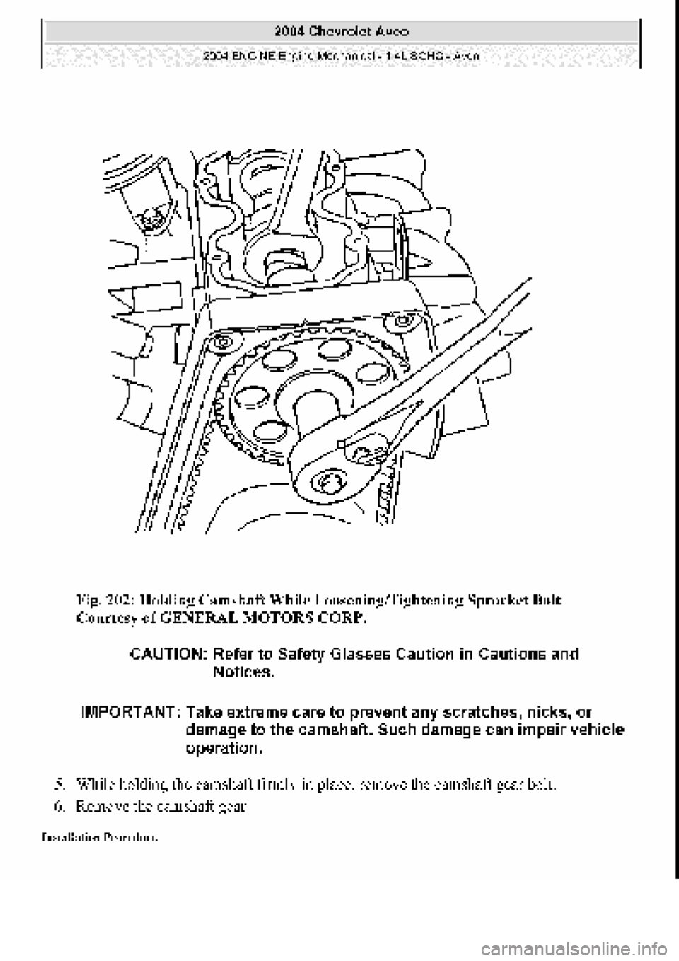 CHEVROLET AVEO 2002  Service Repair Manual 