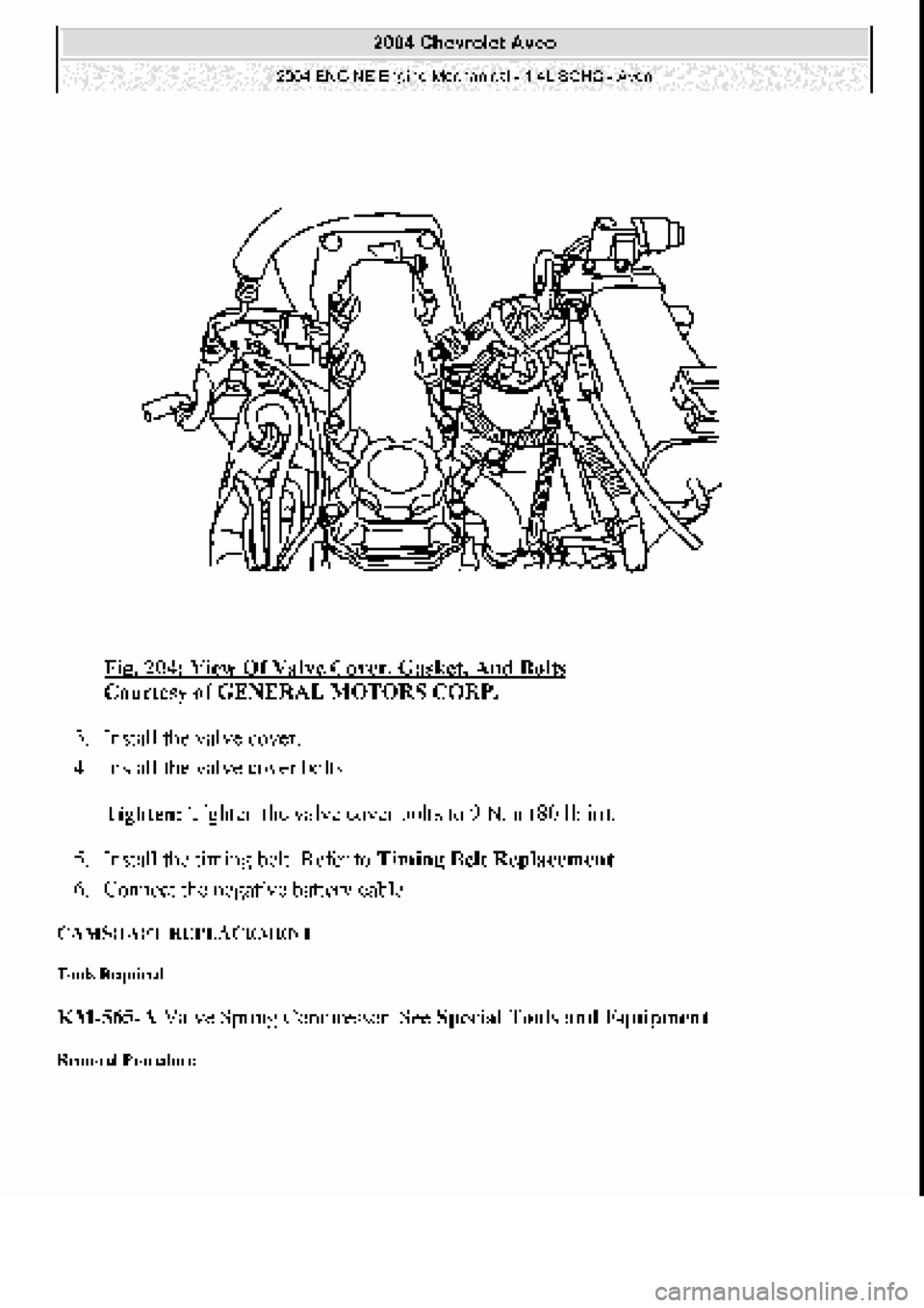 CHEVROLET AVEO 2002  Service Repair Manual 