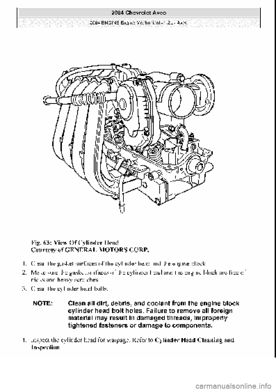 CHEVROLET AVEO 2002  Service Repair Manual 