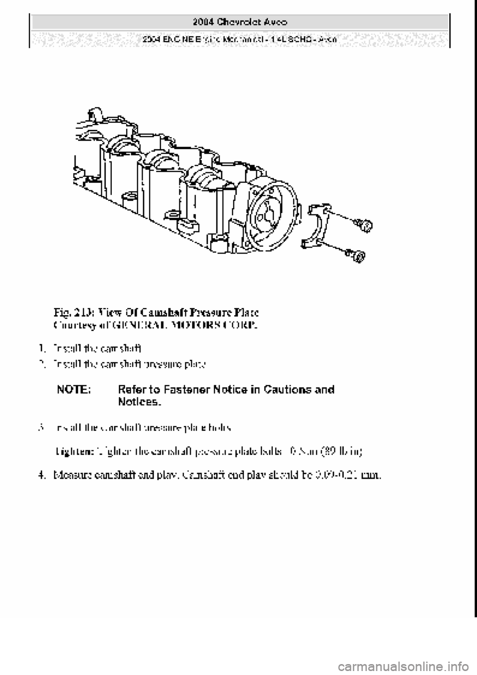 CHEVROLET AVEO 2002  Service Repair Manual 