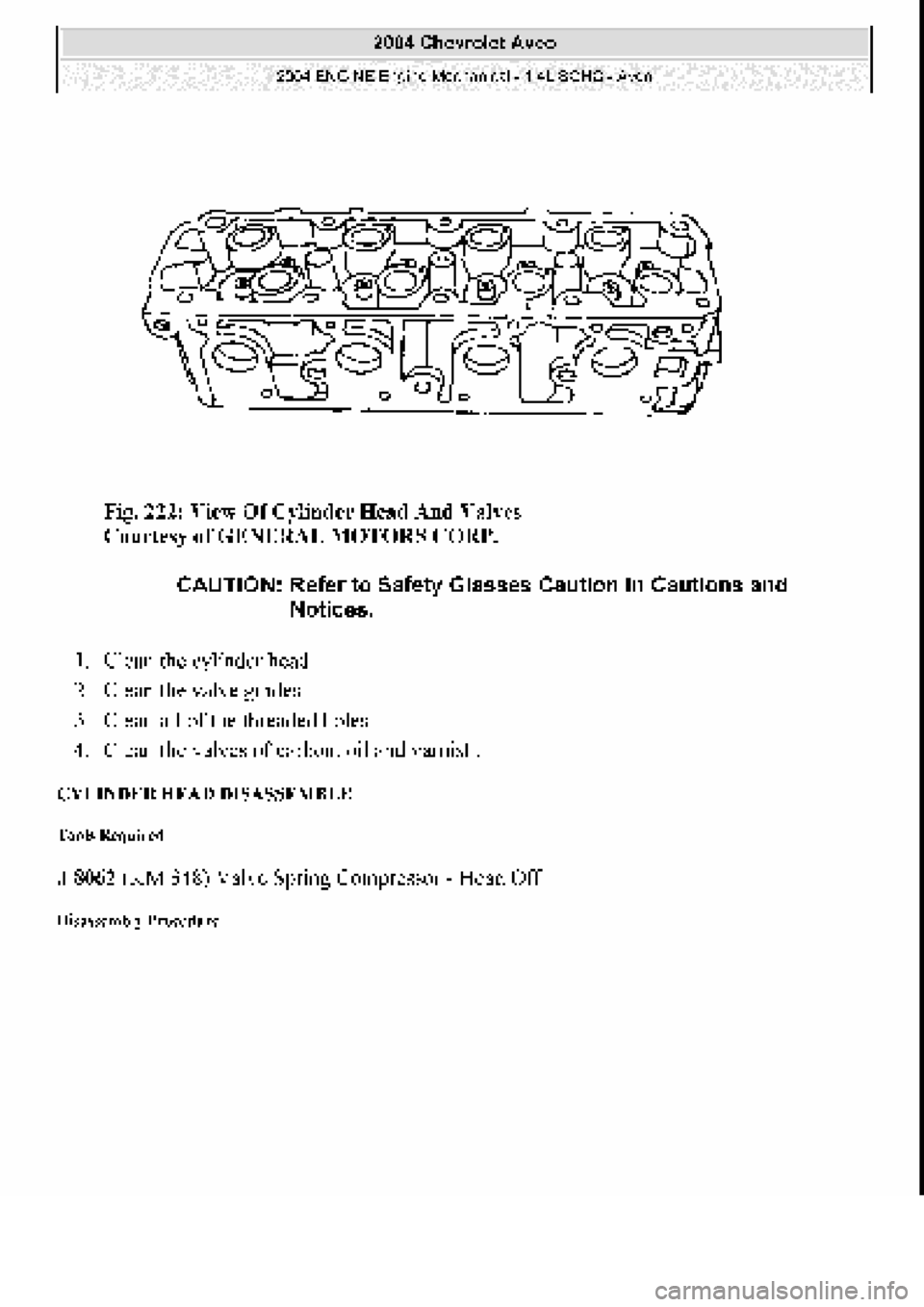 CHEVROLET AVEO 2002  Service Repair Manual 