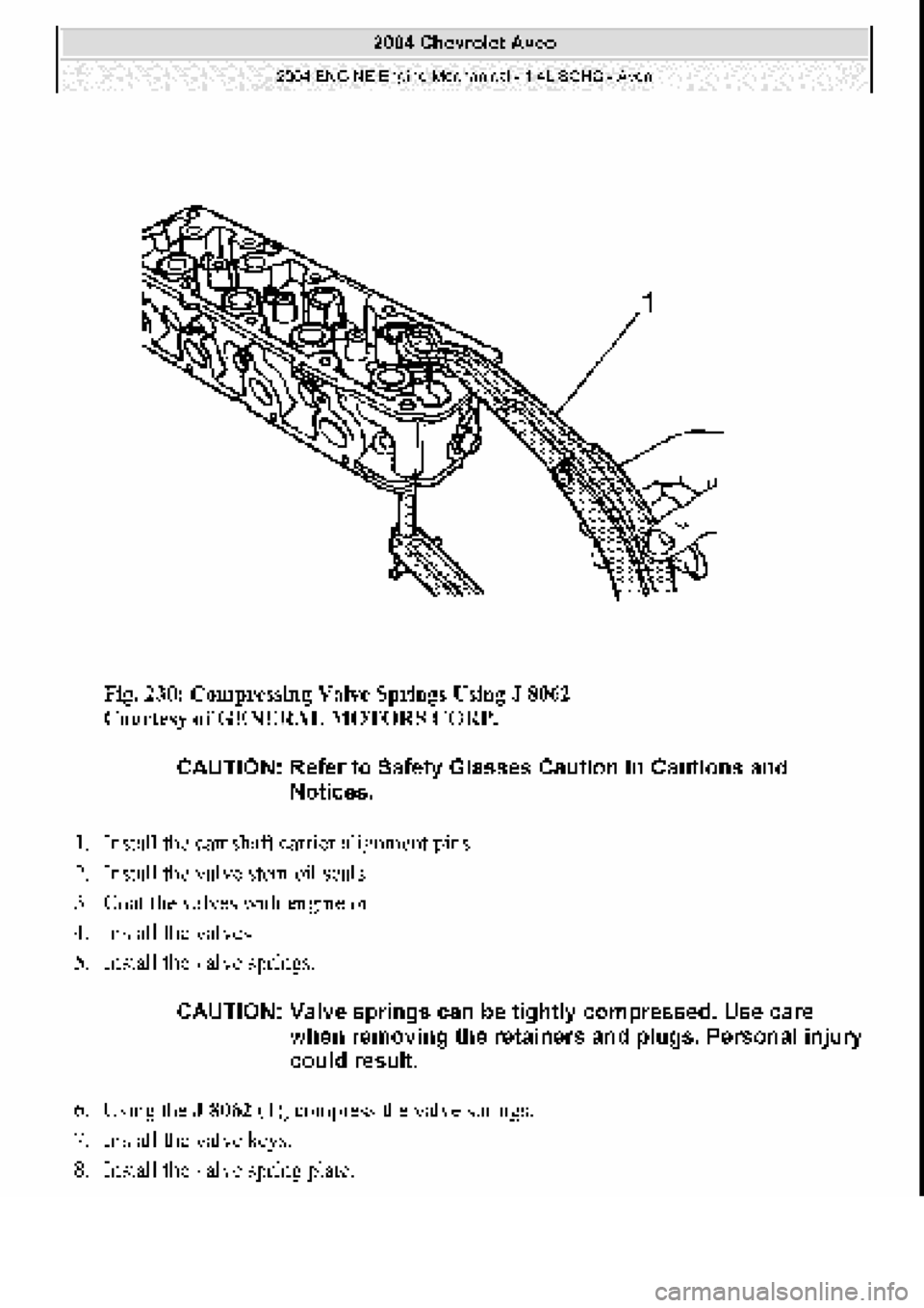 CHEVROLET AVEO 2002  Service Repair Manual 