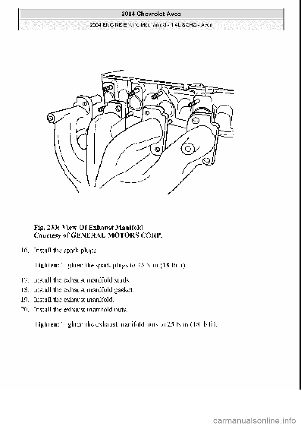 CHEVROLET AVEO 2002  Service Repair Manual 