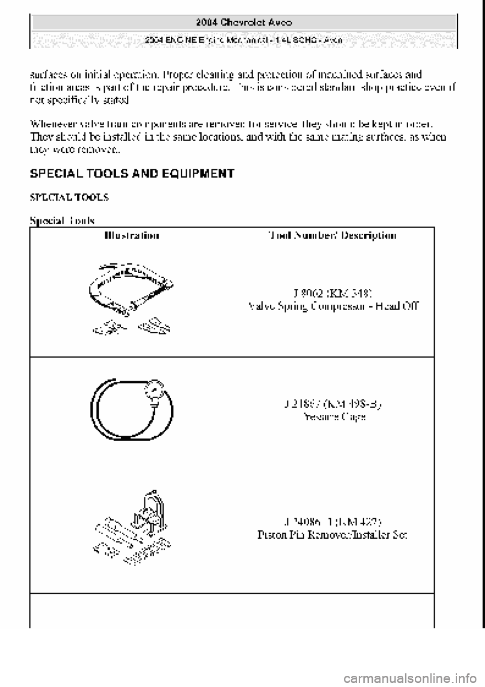CHEVROLET AVEO 2002  Service Repair Manual 