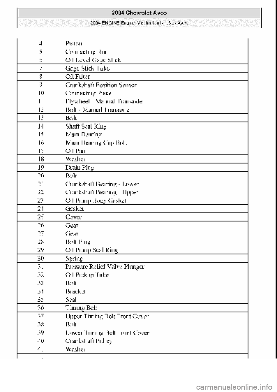 CHEVROLET AVEO 2002  Service Repair Manual 