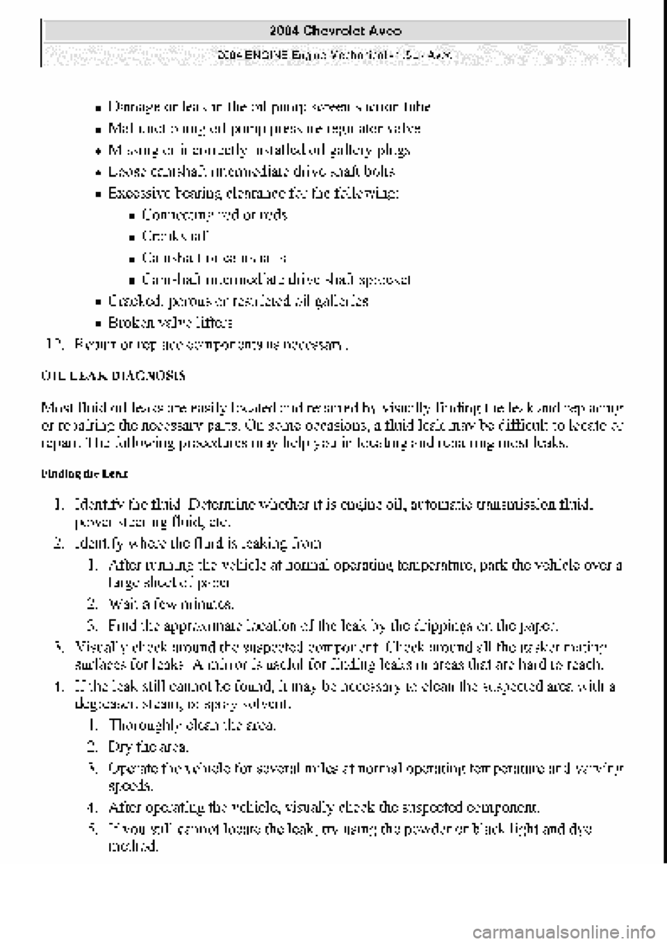CHEVROLET AVEO 2002  Service Repair Manual 
