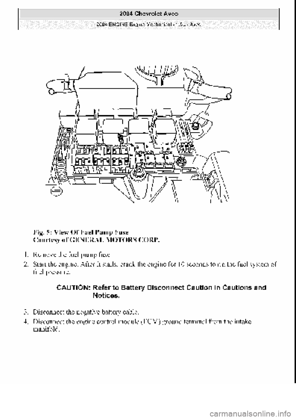 CHEVROLET AVEO 2002  Service Repair Manual 