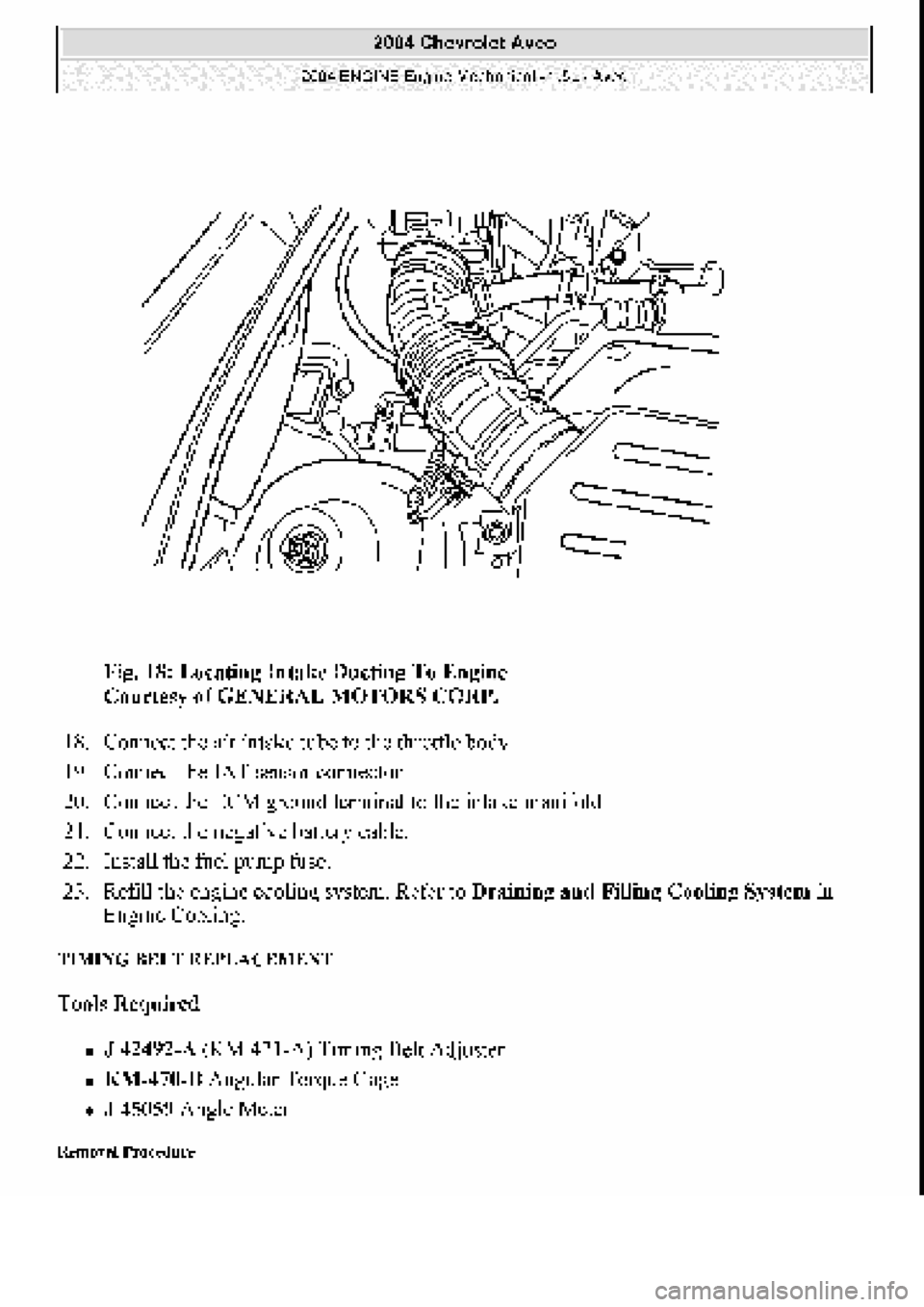 CHEVROLET AVEO 2002  Service Repair Manual 