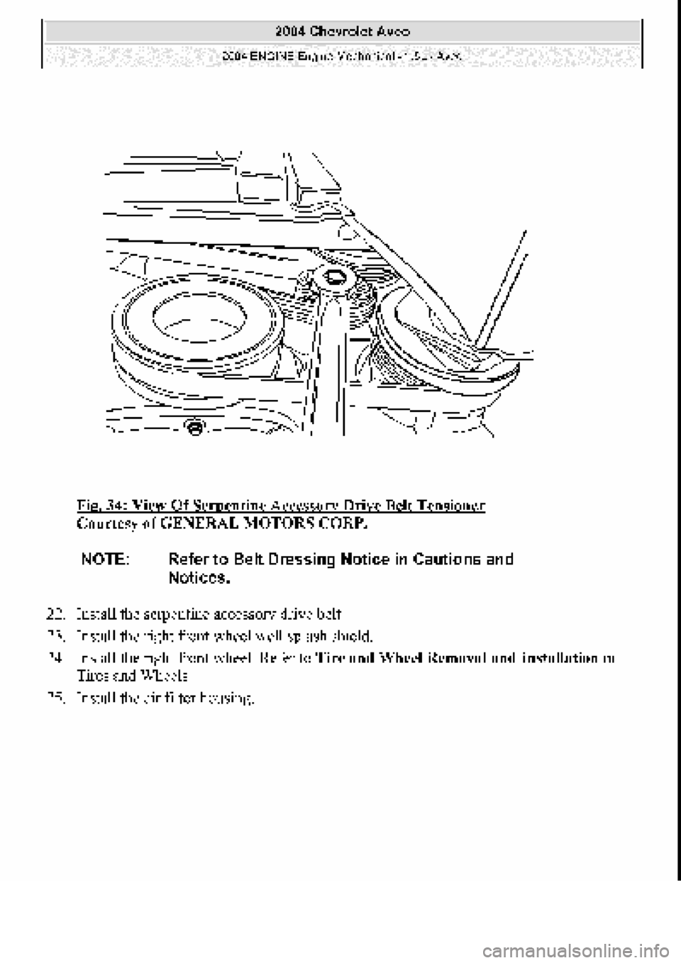 CHEVROLET AVEO 2002  Service Repair Manual 