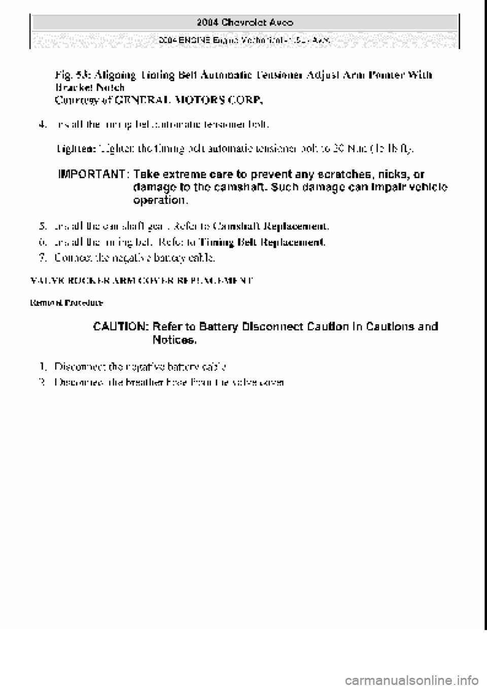 CHEVROLET AVEO 2002  Service Repair Manual 