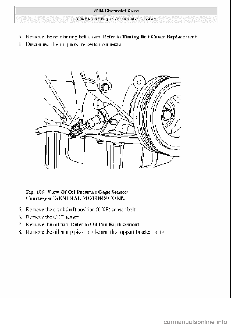 CHEVROLET AVEO 2002  Service Repair Manual 
