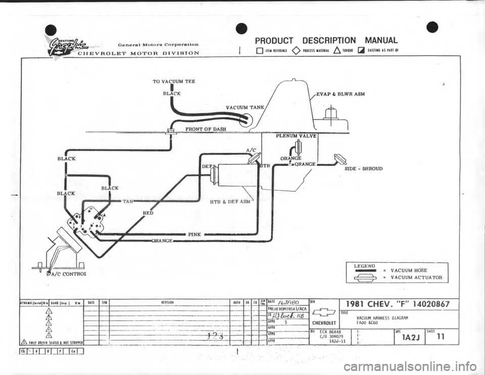 CHEVROLET CAMARO 1981  Assembly Manual 