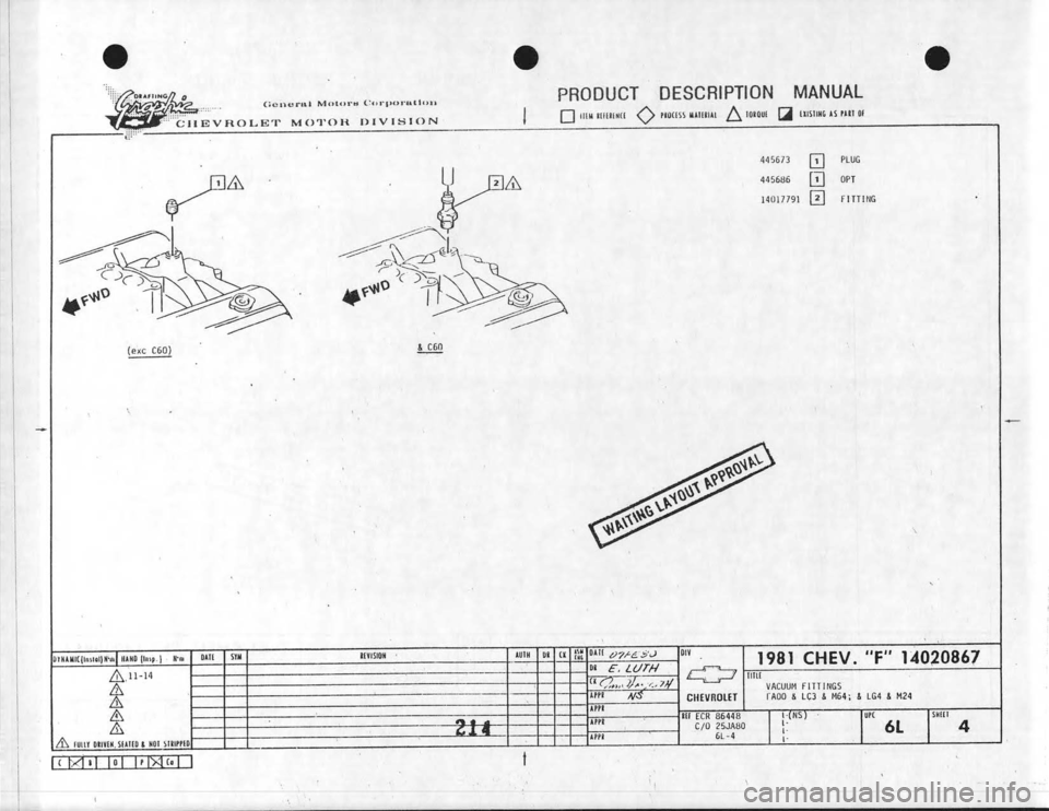 CHEVROLET CAMARO 1981  Assembly Manual 