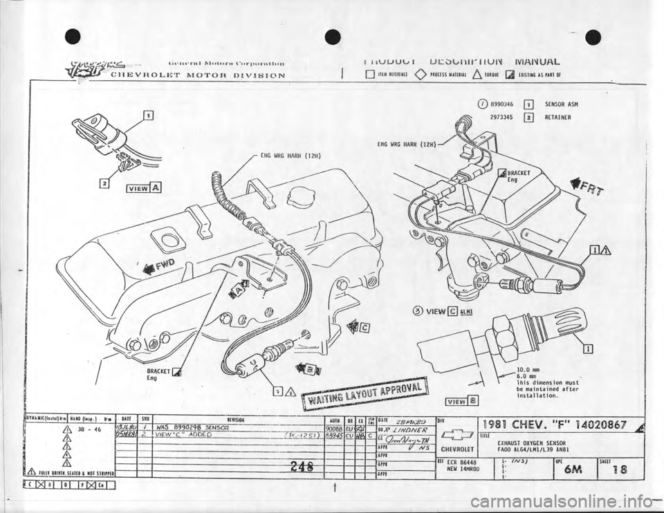 CHEVROLET CAMARO 1981  Assembly Manual 