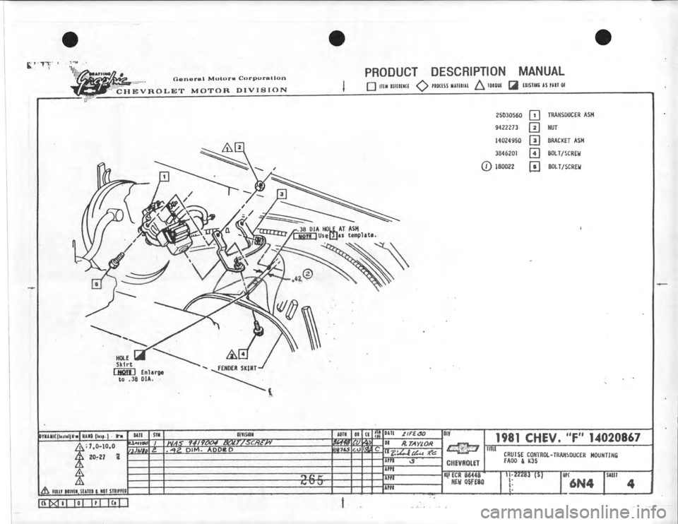 CHEVROLET CAMARO 1981  Assembly Manual 