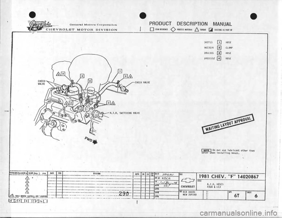 CHEVROLET CAMARO 1981  Assembly Manual 