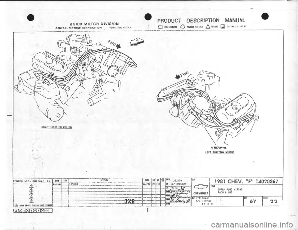 CHEVROLET CAMARO 1981  Assembly Manual 