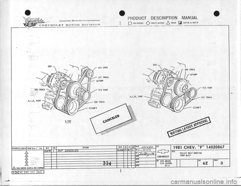 CHEVROLET CAMARO 1981  Assembly Manual 