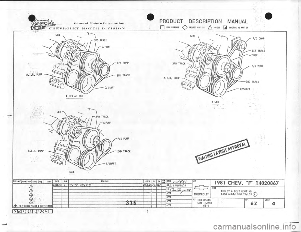 CHEVROLET CAMARO 1981  Assembly Manual 