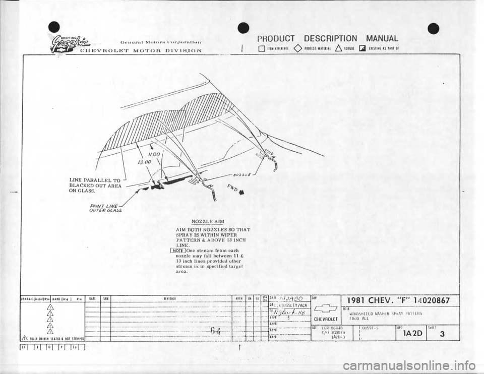 CHEVROLET CAMARO 1981  Assembly Manual 