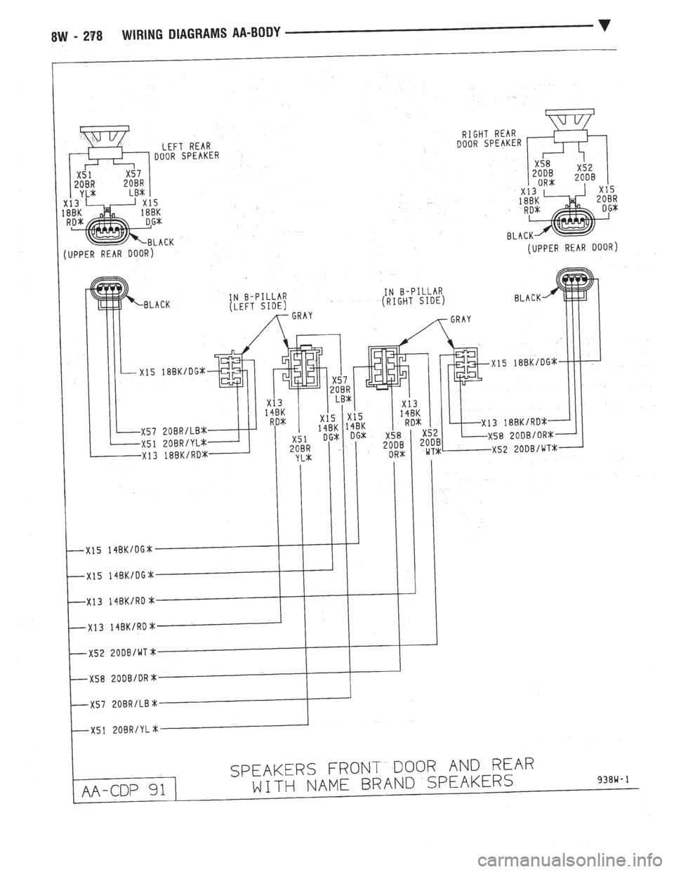 CHEVROLET PLYMOUTH ACCLAIM 1993  Service Manual 