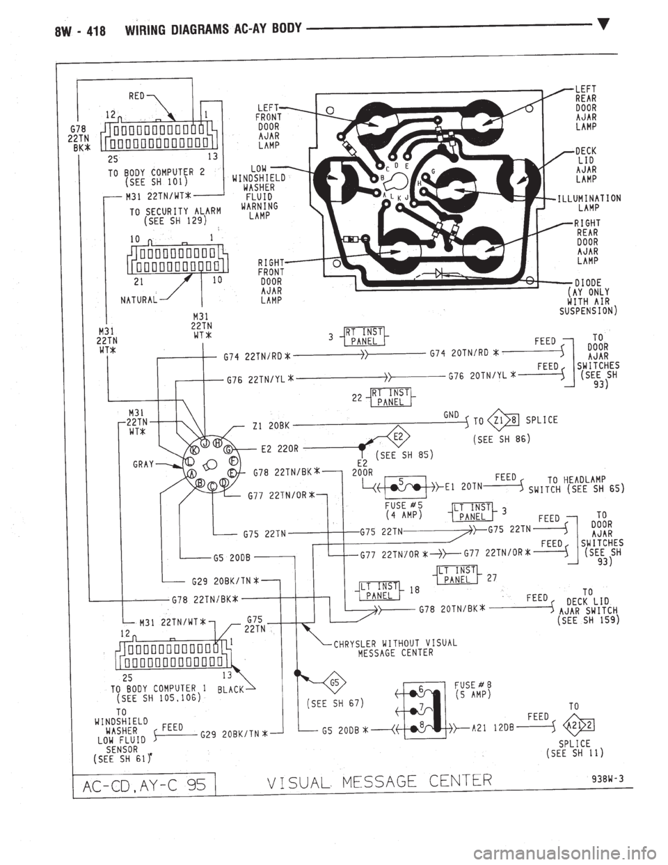 CHEVROLET PLYMOUTH ACCLAIM 1993  Service Manual 