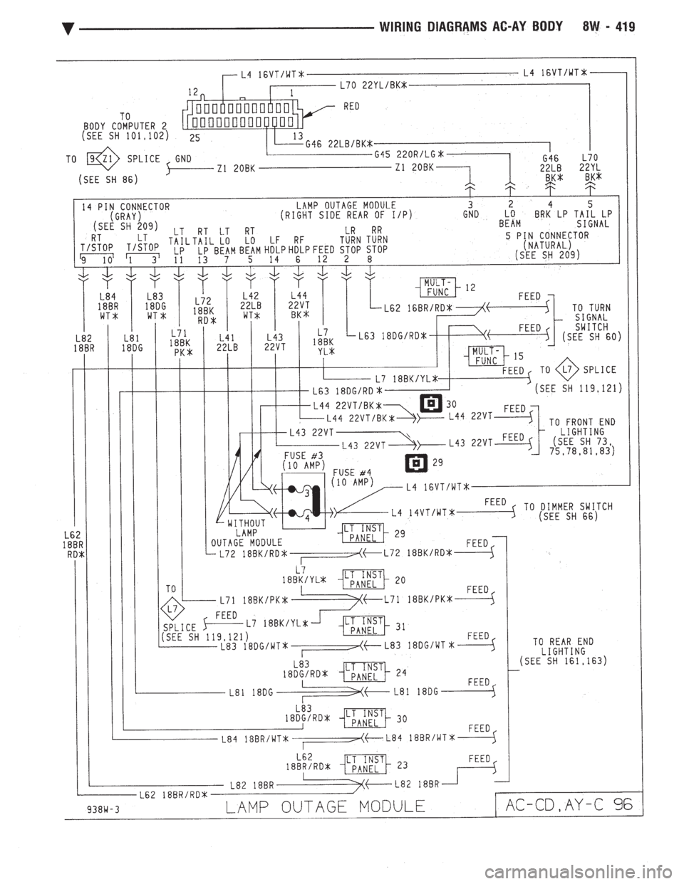 CHEVROLET PLYMOUTH ACCLAIM 1993  Service Manual 