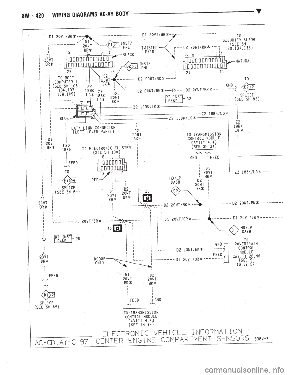 CHEVROLET PLYMOUTH ACCLAIM 1993  Service Manual 
