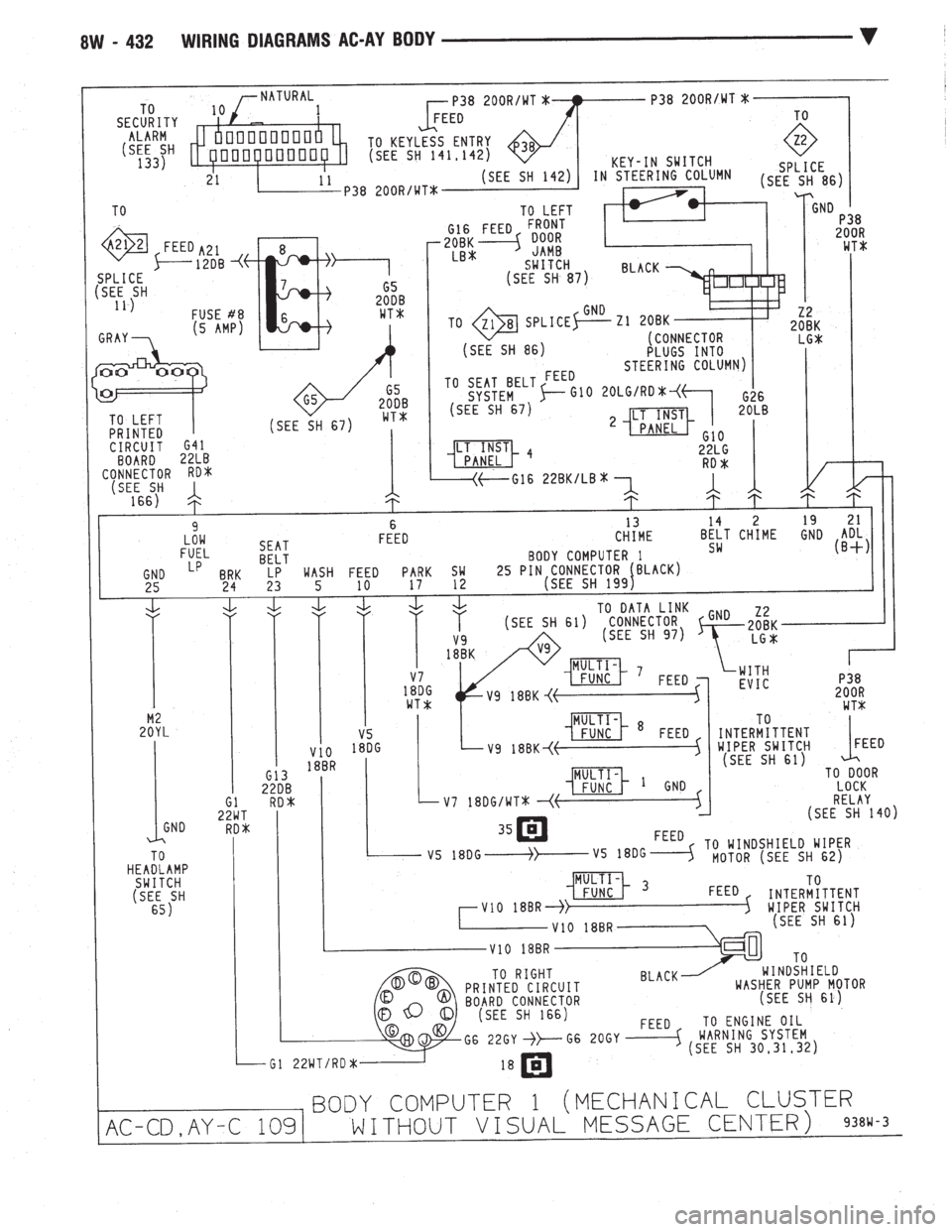 CHEVROLET PLYMOUTH ACCLAIM 1993  Service Manual 