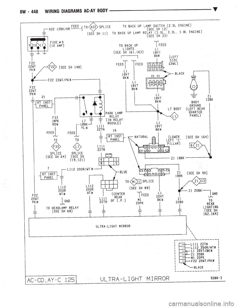 CHEVROLET PLYMOUTH ACCLAIM 1993  Service Manual 