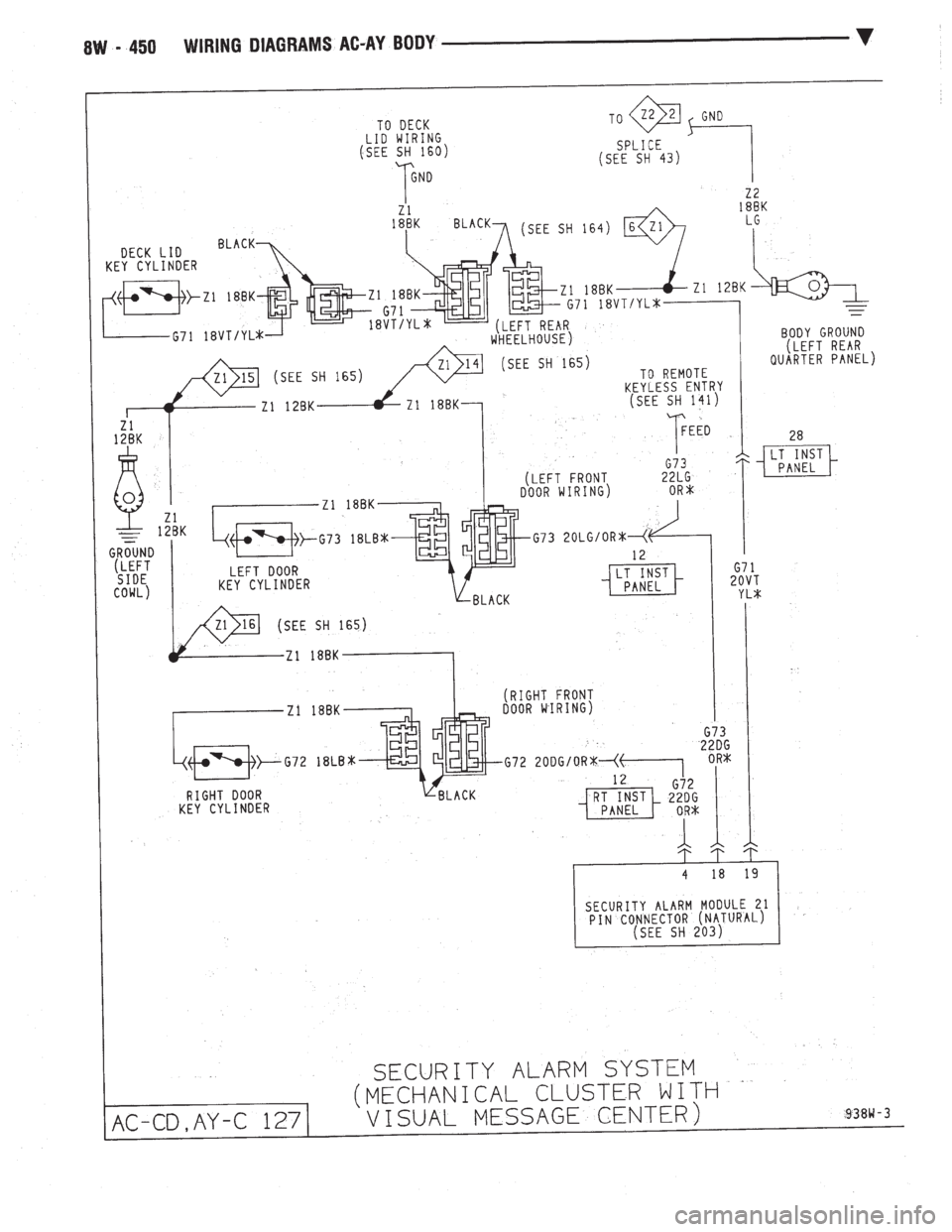 CHEVROLET PLYMOUTH ACCLAIM 1993  Service Manual 