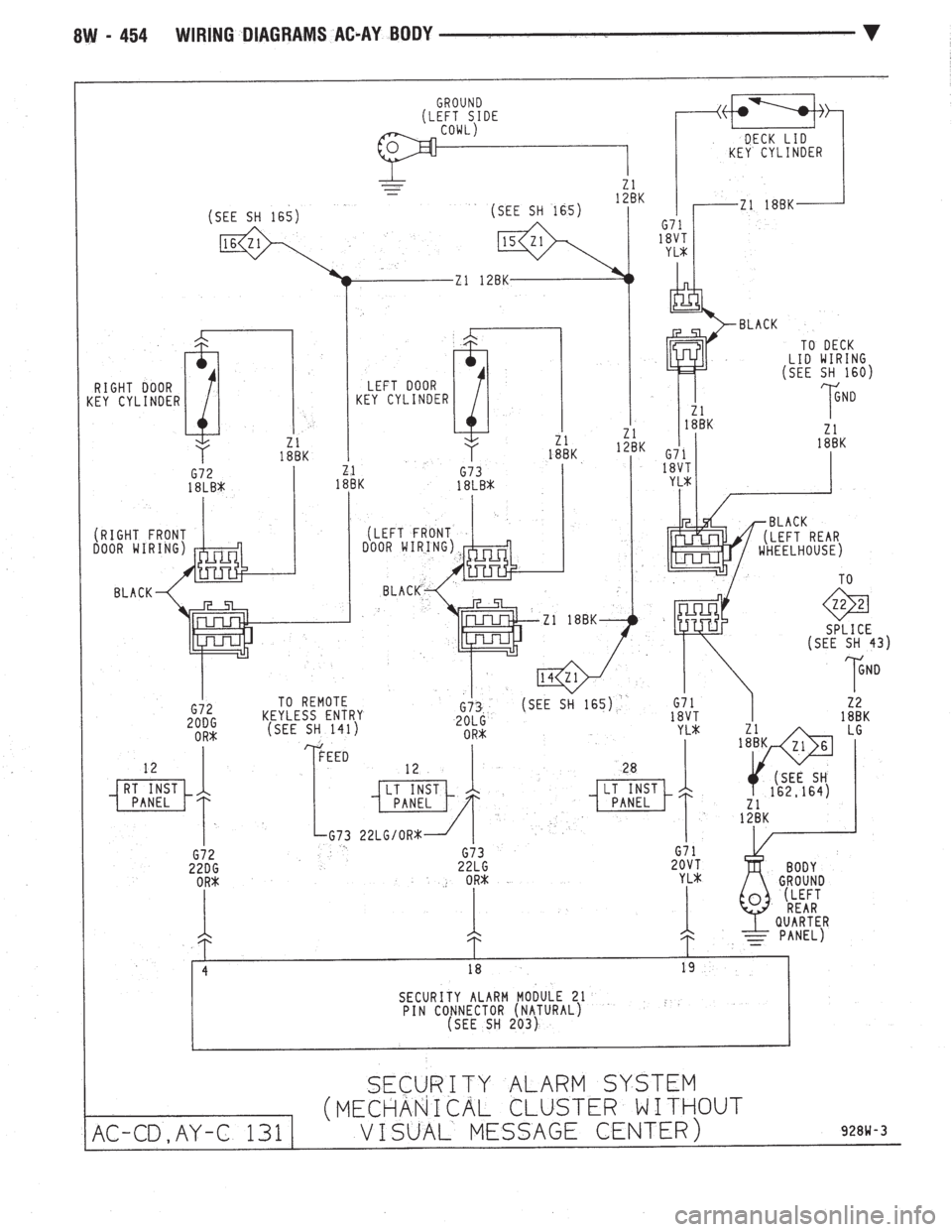 CHEVROLET PLYMOUTH ACCLAIM 1993  Service Manual 