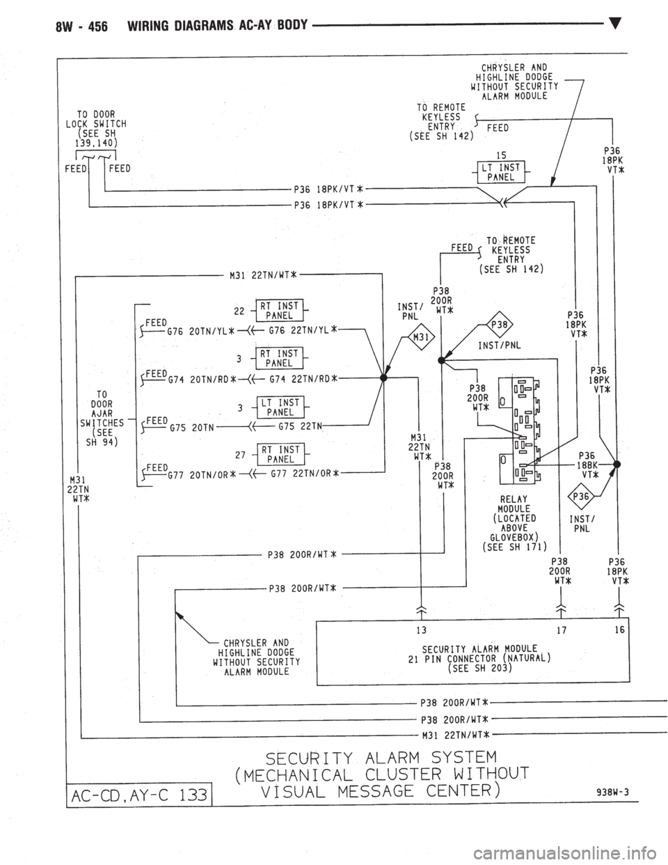CHEVROLET PLYMOUTH ACCLAIM 1993  Service Manual 