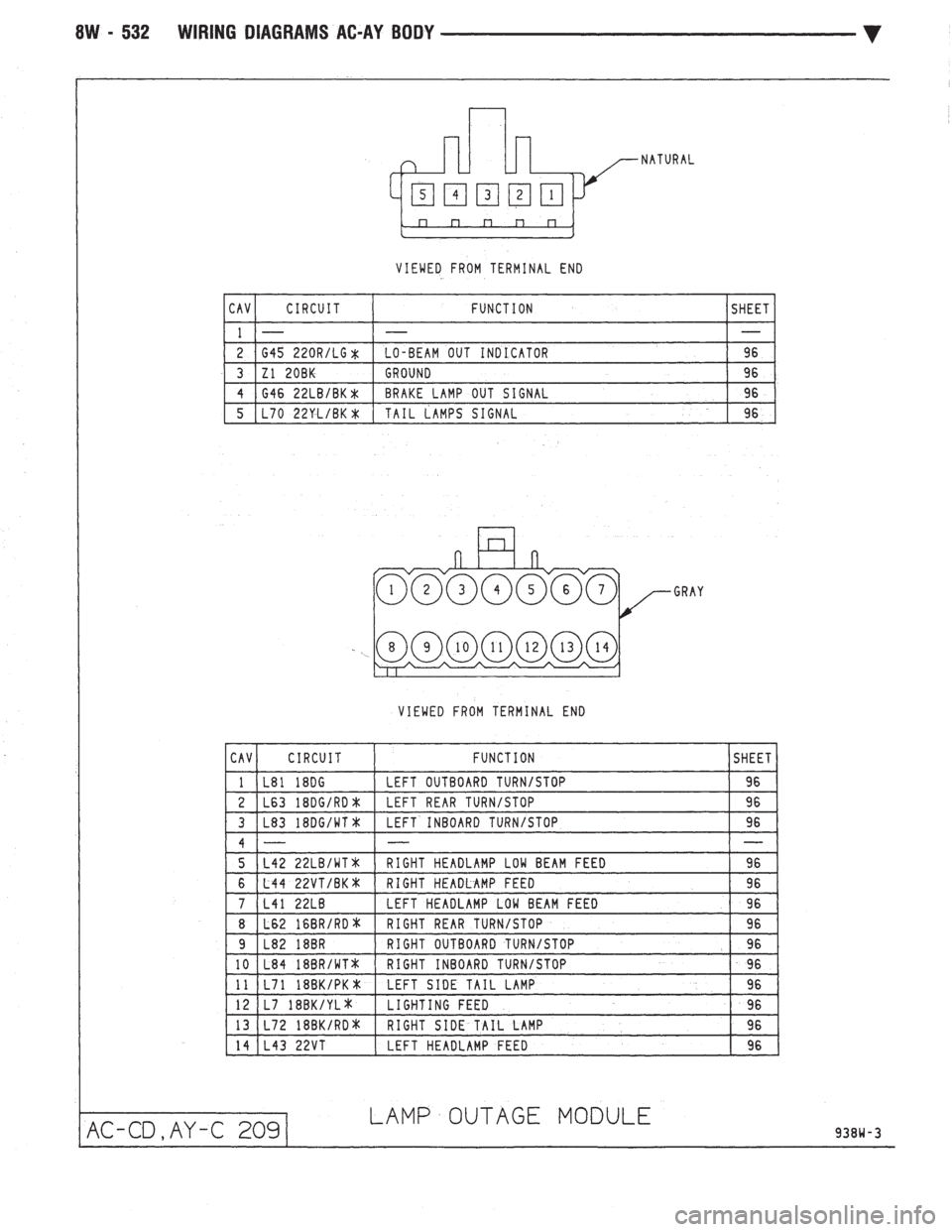 CHEVROLET PLYMOUTH ACCLAIM 1993  Service Manual 