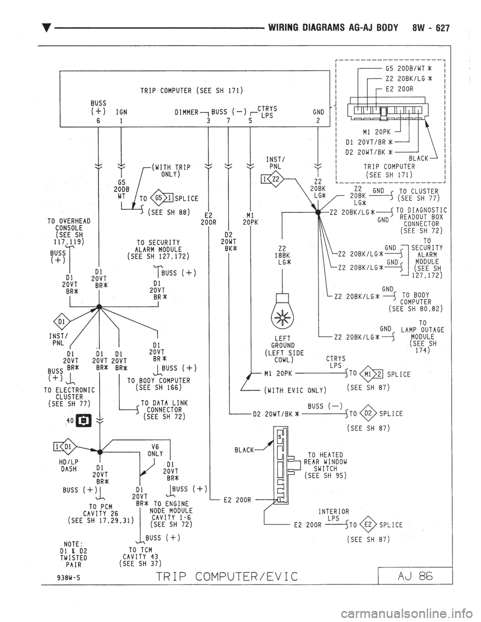 CHEVROLET PLYMOUTH ACCLAIM 1993  Service Manual 