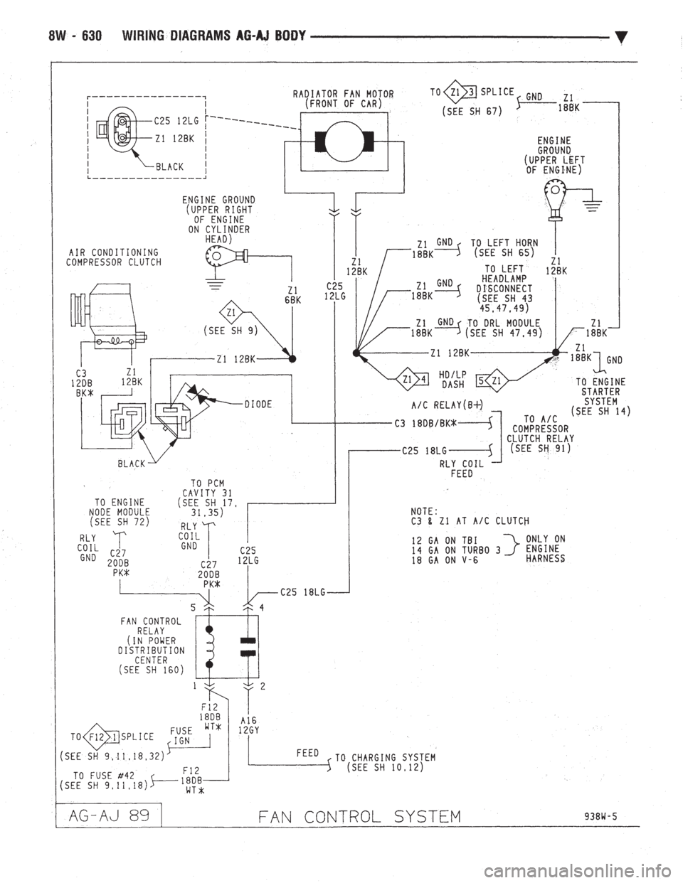 CHEVROLET PLYMOUTH ACCLAIM 1993  Service Manual 