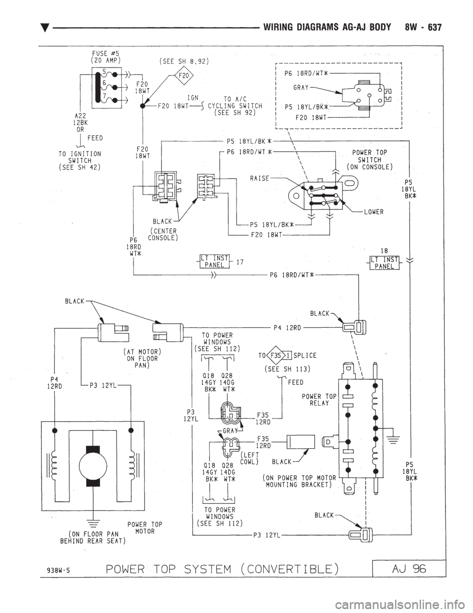 CHEVROLET PLYMOUTH ACCLAIM 1993  Service Manual 