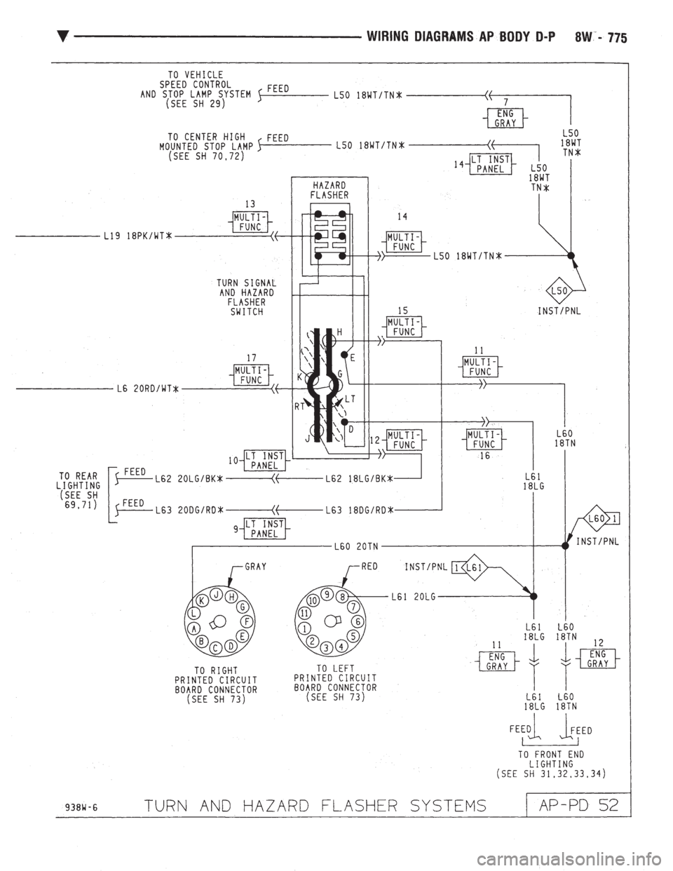 CHEVROLET PLYMOUTH ACCLAIM 1993  Service Manual 