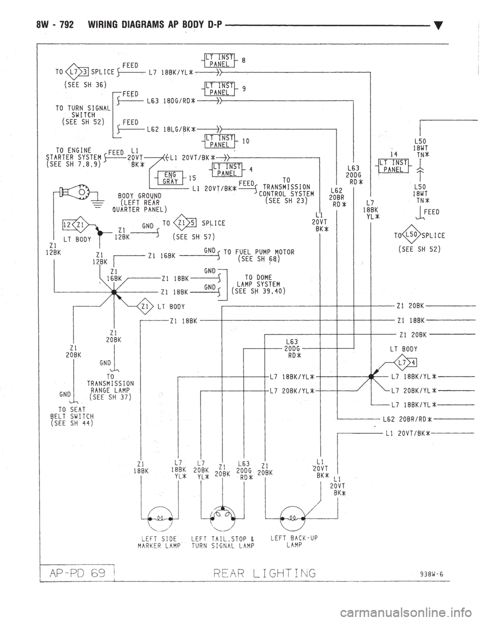 CHEVROLET PLYMOUTH ACCLAIM 1993  Service Manual 