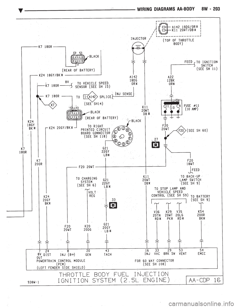 CHEVROLET PLYMOUTH ACCLAIM 1993  Service Manual 
