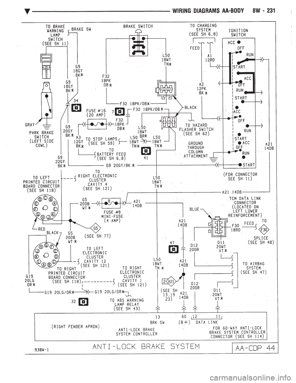 CHEVROLET PLYMOUTH ACCLAIM 1993  Service Manual 