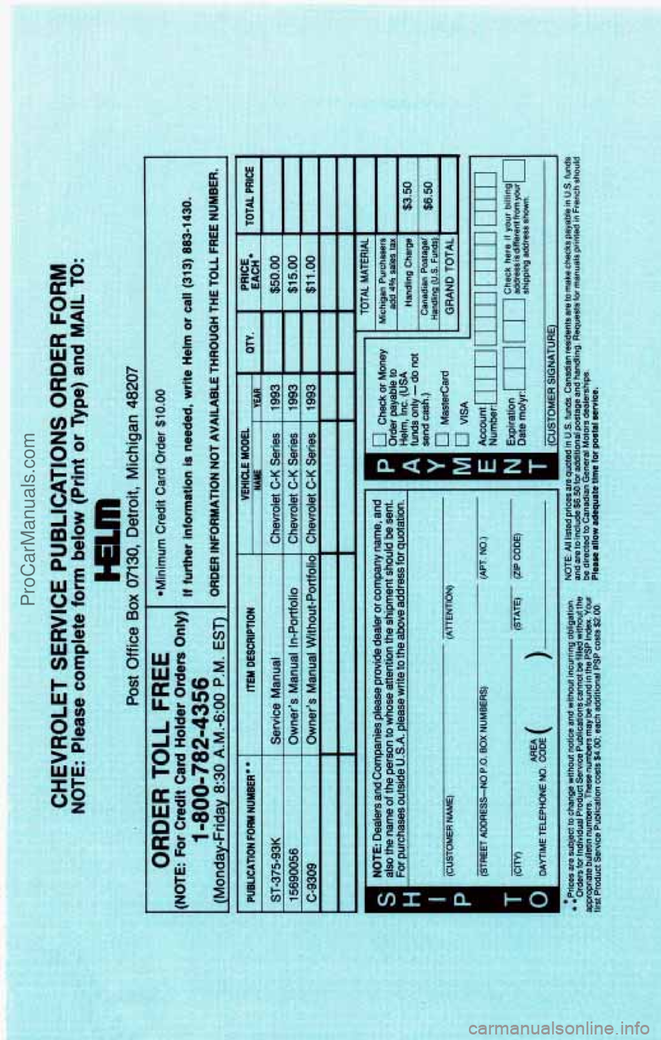 CHEVROLET SUBURBAN 1993  Owners Manual ProCarManuals.com 