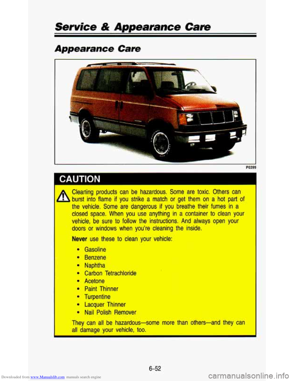 CHEVROLET ASTRO PASSENGER 1993 1.G Owners Manual Downloaded from www.Manualslib.com manuals search engine   